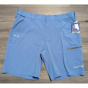 NWT HUK Men's Blue Next Level Outdoor Quick Dry Sport Fishing Shorts Size XXL
